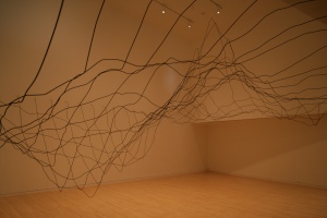 Maya Lin, Water Line, 2006, Aluminum tubing and paint. 19' x 34' 8" x 29' 2". Photo by Colleen Chartier.