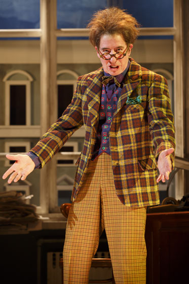 Comic actor Steven Epp returns to Berkeley Rep as the insanely shrewd Maniac who sets off the investigation in Dario Fo’s classic comedy, “Accidental Death of an Anarchist.” Photo by Joan Marcus