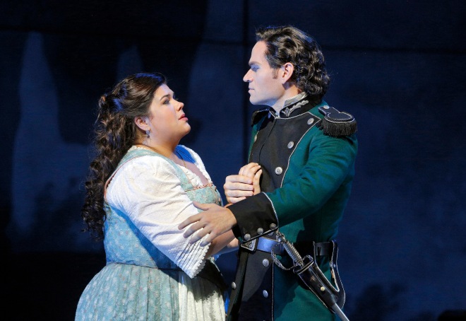 Verdi’s “Luisa Miller” opened San Francisco Opera’s 2015-16 season. The opera pairs soprano Leah Crocetto and tenor Michael Fabiano as doomed lovers Luisa, a miller’s daughter, and Rodolfo, the son of the local count. Photo: Cory Weaver, SFO