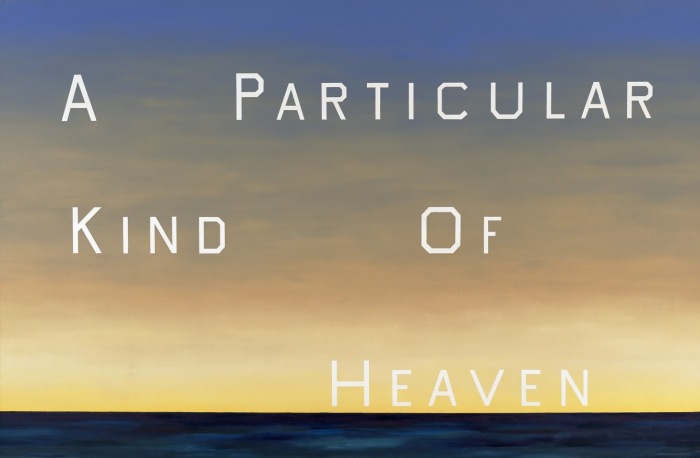 Ed Ruscha, “A Particular Kind of Heaven,” 1983. Oil on canvas, 90 x 136 1/2 inches. FAMSF © Ed Ruscha. 